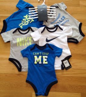 Nike Baby Boy Bodysuit Shirt Clothes Lot 5 PC Size 0 3M $48 00 New