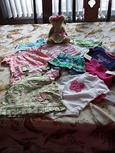 Lot 12 Pieces of Girls Baby Clothing 3 mths to 1 yr All New Tagged w Bear