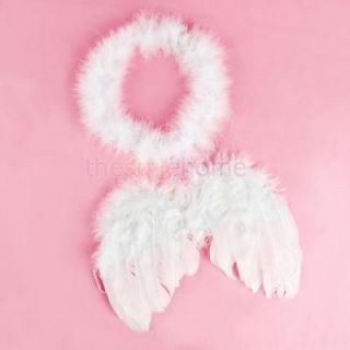 0 6mo White Feather Angel Wings Baby Photo/Studio Prop