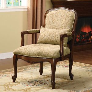 Waterville Classic Dark Cherry Finish Solid Wood Accent Chair