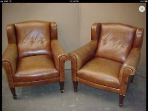 Only $899 Each Pair of Vintage Ralph Lauren Leather Club Chairs
