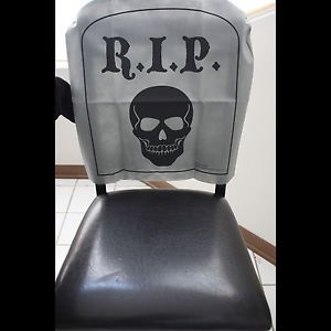 Gothic Haunted House Rip Skull Chair Cover Tombstone Halloween Party Decoration