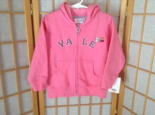 Toddler Girl's 3T Pink Yale Hoodie Zip Sweatshirt $27 98