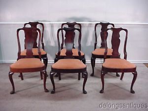 14099 Hickory Chair Solid Mahogany Queen Anne Dining Chairs