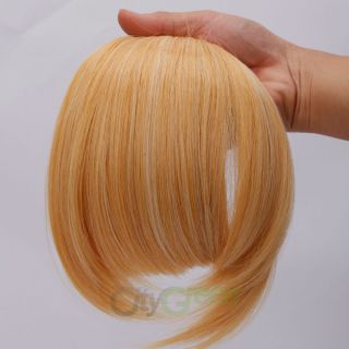 Party Women Clip in on Bang Fringe Synthetic Straight Hair Extension Blonde