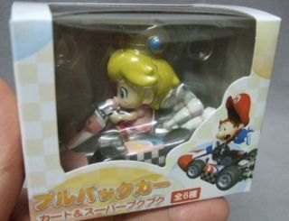Japan Nintendo Mario Kart Wii Figure Toy Pull Back Car Baby Peach