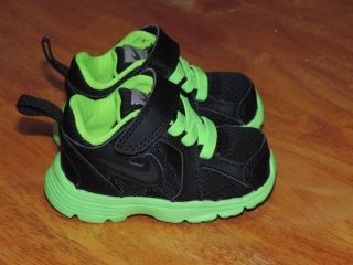 Nike Dual Fusion Run Baby Toddler Sneakers Size 2 5c Lime Green Black New