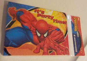 Marvel Spider Man 8 Count Package Birthday Party Invitations It's Party Time