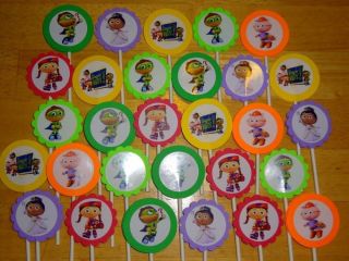 30 Superwhy Inspired Cupcake Toppers Birthday Party Favors Supply Super Why