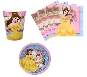 Beauty and The Beast Birthday Party Supplies Plates Napkins Cups Set for 8 16
