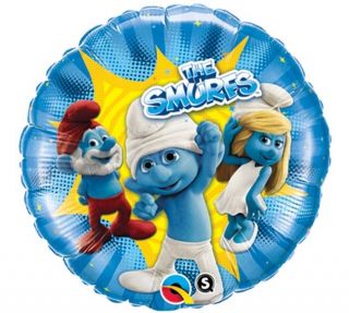 The Smurfs 18" Mylar Foil Balloon Birthday Party Round Balloon