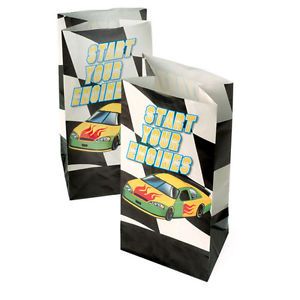 12 Racing Race Car Paper Bag Kid Boy NASCAR Party Goody Loot Treat Favor Supply
