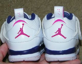 EUC Baby Girls Nike Air Jordan Shoes Runners White Pink Size 2 C