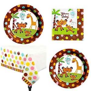 Fisher Price Baby Shower Party Supplies Plates Napkins Tablecover Set 16 or 24