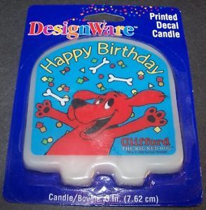 Clifford The Big Red Dog Birthday Party Candle Cake Topper Supplies Decoration