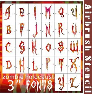 26 PC 3" Font Alphabet Airbrush Stencil DIY Wall Home Decoration Party 002032Y 9