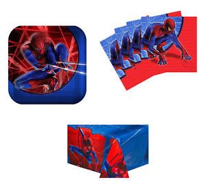 Spiderman Birthday Party Supplies Kit Table Set for 16 24 or 32 Tablecover New