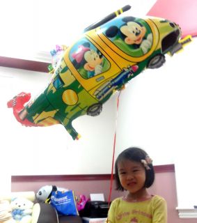 Huge 34" Mickey Minnie Mouse Helicopter Happy Birthday Baby Shower Balloon Jet