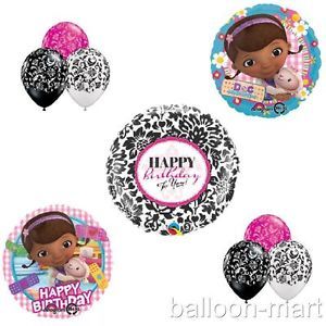 Doc McStuffins Balloons Girls Birthday Party Supplies Damask Lambie Hot Pink