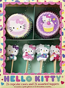 Hello Kitty Party Cupcake Wrappers Kit 24 Toppers Meri Meri Cat Theme Supplies