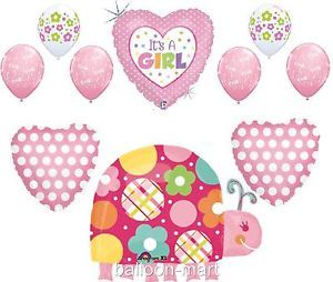 Girl Baby Shower Balloons Pink Polka Dot Ladybug Garden Supplies Decorations New