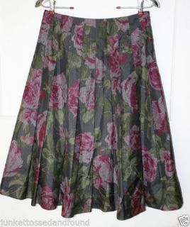 Jones New York Womens Multicolored Silk Pixelated Floral Pleated Skirt 6 955