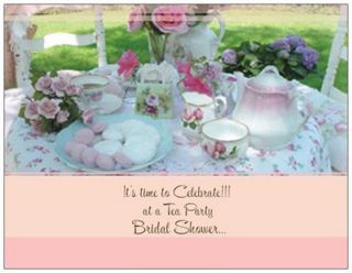 20 30 50 Romantic Tea Party Custom Wedding Bridal Shower Birthday Invitations