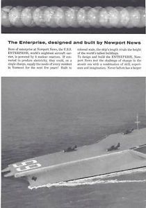 1960 Newport News USS Enterprise Aircraft Carrier Ad