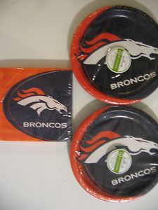 Denver Broncos NFL Football Party Supplies Includes Plates Napkins New