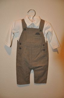FAO 3 6 Months Baby Boys Church Suit Checkered Easter Overalls Outfit