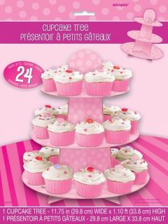 Baby Minnie Mouse Cupcake Pink Tree Stand Birthday Baby Shower Party Supply