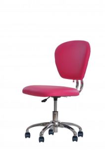 New Pink PU Leather Mid Back Mesh Task Chair Office Desk Task Chair H20
