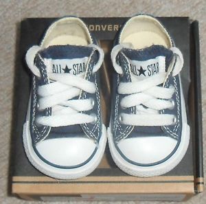 Baby Boys Designer Crib Shoes Converse All Star UK Size 2 Toddler EUR 18 V G C