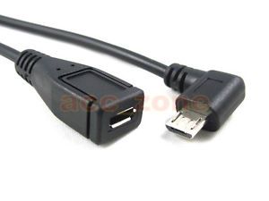 Micro B USB Cable Male Female Charging Right Angle Extension Cable Cord Leaf HTC