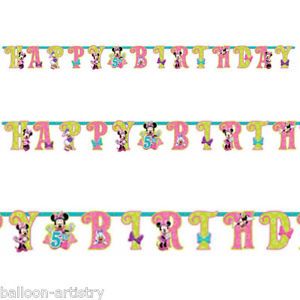 Disney Minnie Mouse Party Add An Age Happy Birthday Letter Banner with Stickers
