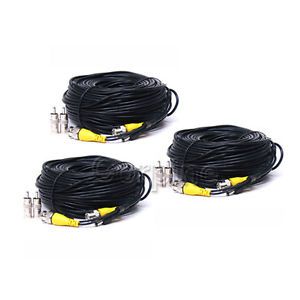 3 150ft Extension Video Power Cable BNC RCA DVR Security Camera Wire Cord 3YN