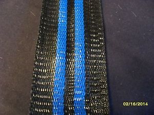 Aluminum Lawn Chair Replacement Webbing 72ft New Black Blue Stripes