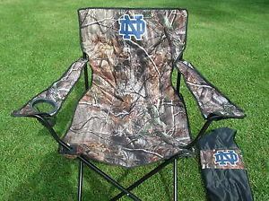 Notre Dame Folding Chair Camo Realtree Big Boy Tailgate New with Carry Cover