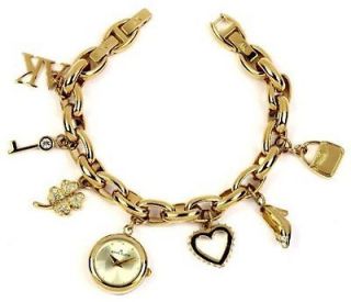 Anne Klein Women's Swarovski® Gold Charm Bracelet Watch