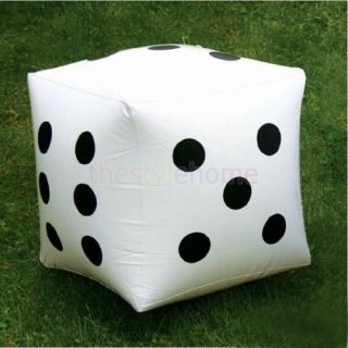 2X Big White Inflatable Dice Pool Toy Party Favors Quality PVC Backyard Game New