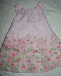 Girl Spring Easter Dress Pink Green Sleeveless Bow Youngland Size 3T