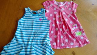 Lot of 2 Dresses Faded Glory Tank Style Child of Mine Short Sleeve 24 Mos