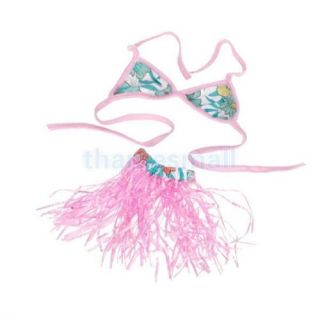 2X Pet Dog Hawaiian Bikini Hula Skirt Dance Dress Beach Party Costume Size S