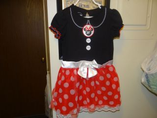 Disney Minnie Mouse Costume Dress Kid Ballet Tutu Party Ears Sz 5T