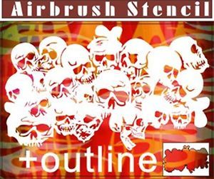 Skull Airbrush Stencil Template Pattern Wall Car Craft Paint New Party 010088B 9