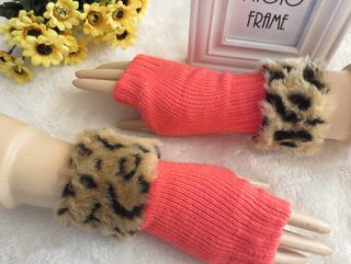 Fashion Women's Rabbit Fur Hand Wrist Warmer Fingerless Gloves 4 Color U Choose