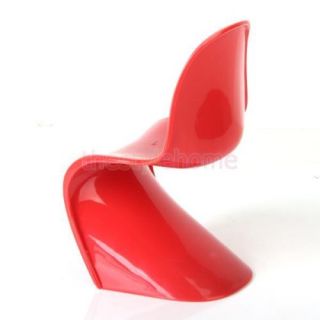 2X Red Modern 1 6 Scale Simple Verner Panton Style Chair for Fashion Doll House