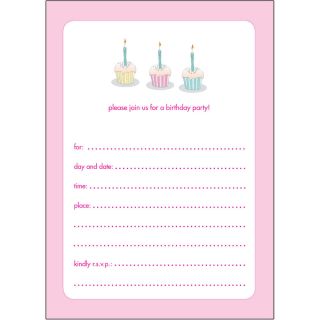 10 Childrens Birthday Party Invitations Fill in Bpif 61 3 Cupcakes Pink