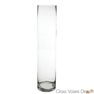 Wholesale Glass Cylinder Vases 5"w x 24"H 12pcs Hurricane Candle Holder