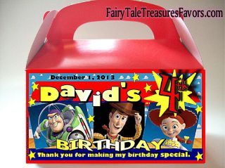 Toy Story Birthday Goody Favor Boxes Personalized with Your Info
